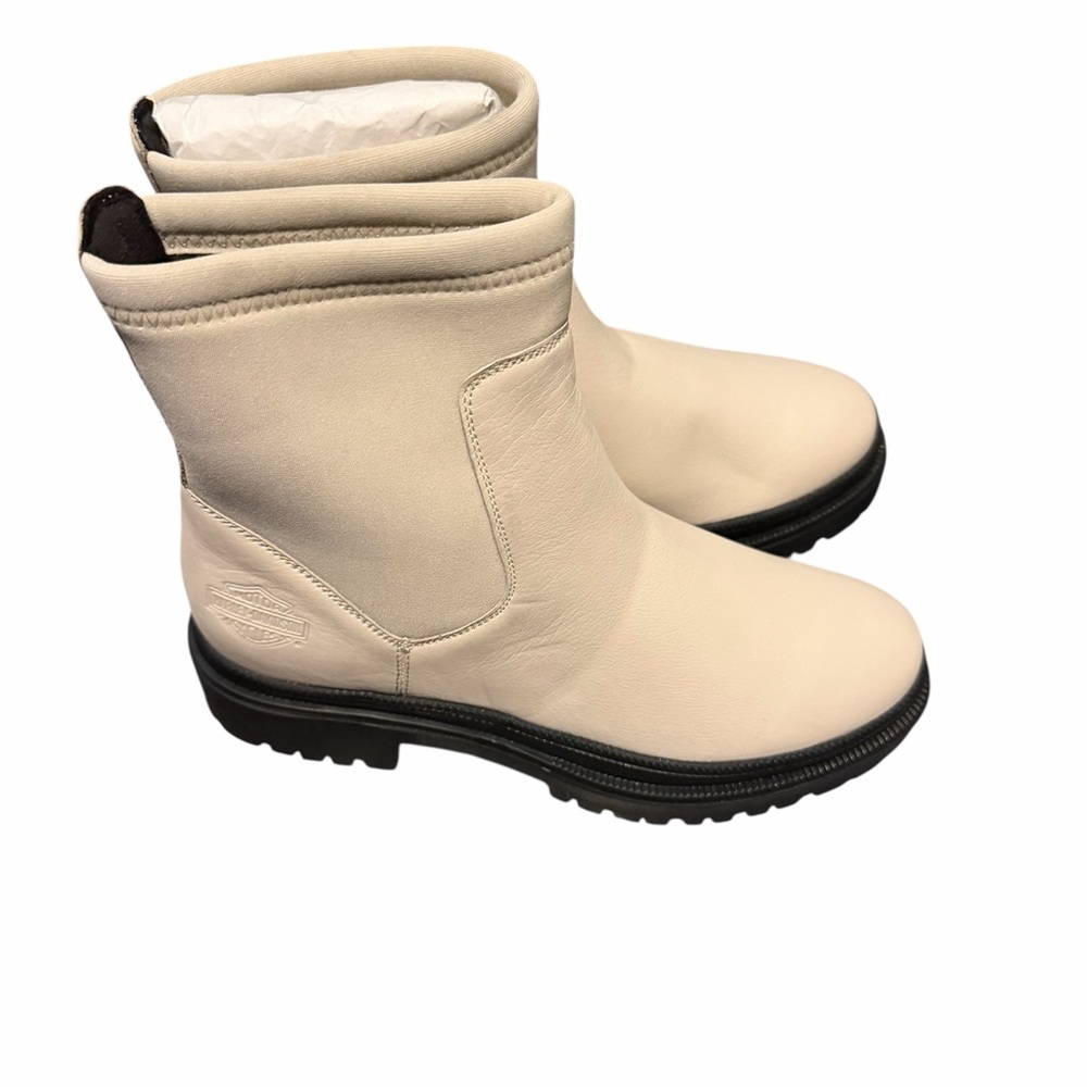 Women's Lenora Harley Davidson Cream Ankle Boots 6.5 New